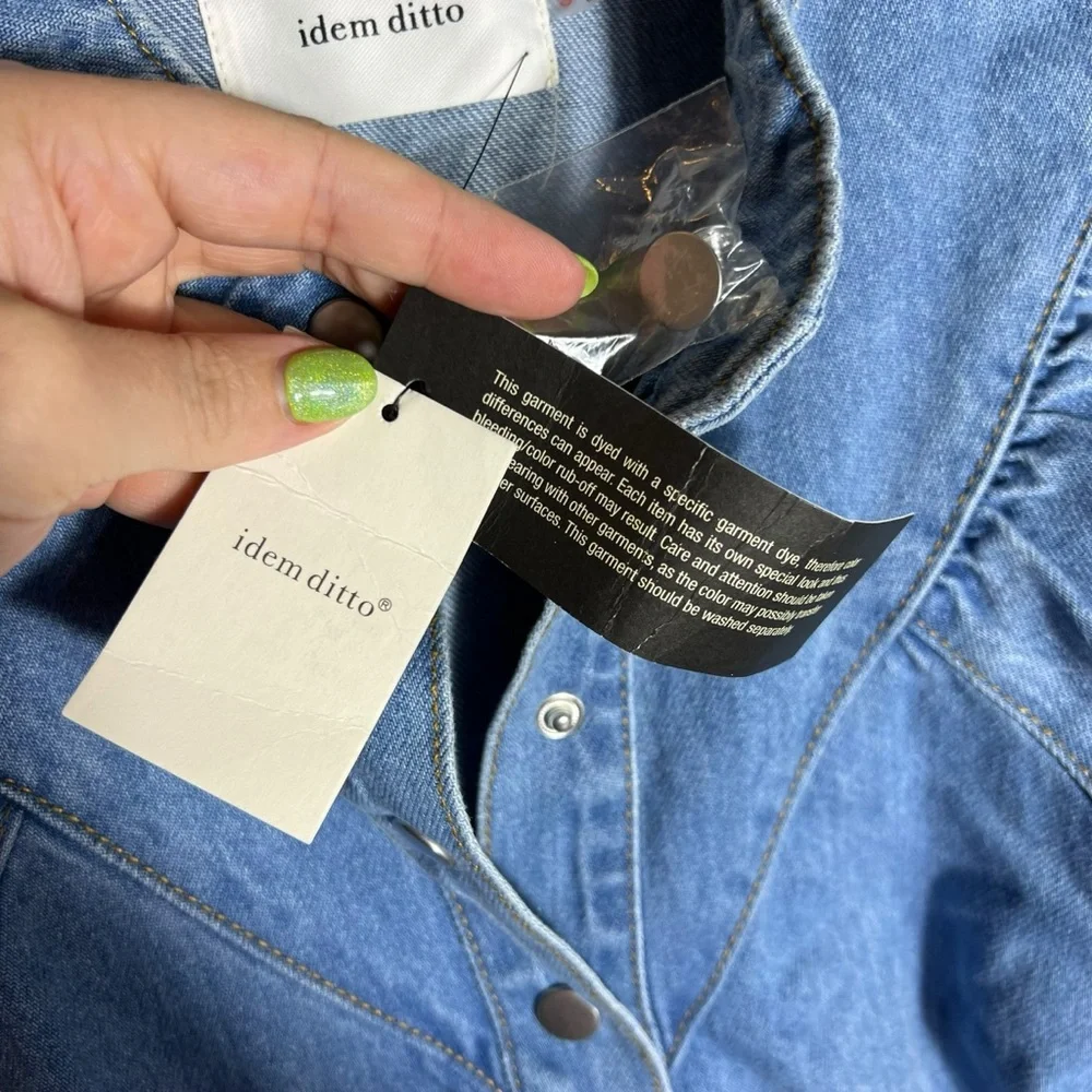 Idem Ditto Long Sleeve Denim Dress Size Small, NWT - Picture 9 of 15
